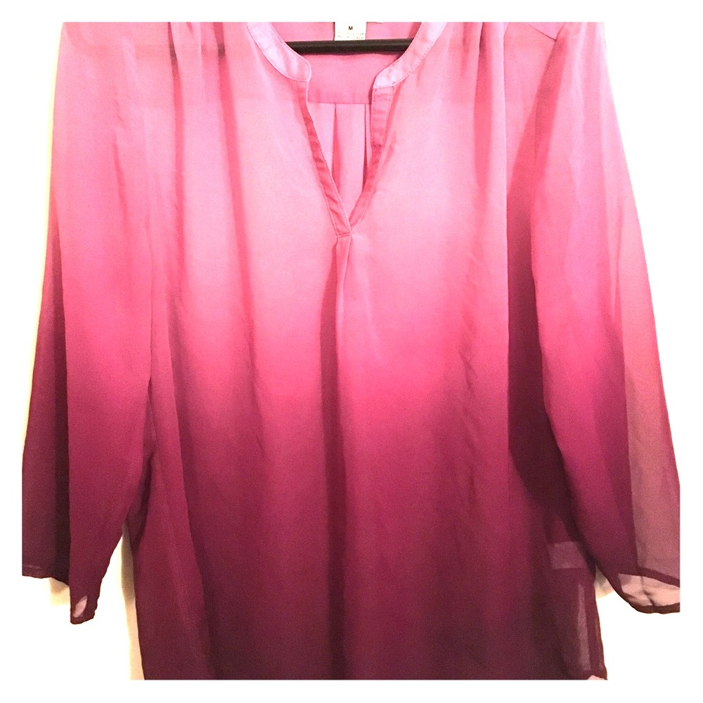 Ombré sheer office shirt